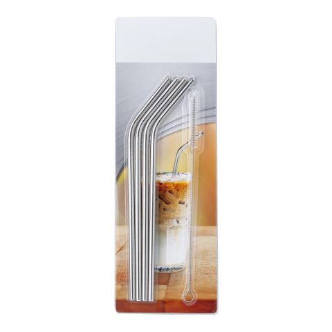 Set de 4 pajitas de acero inox. plata | sin montaje de publicidad | no disponible | no disponible