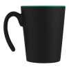 Taza de cerámica con asa de 360 ml "Oli" Estándar | Verde-Negro intenso | sin montaje de publicidad | no disponible | no disponible