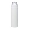 Botella de agua Theron de 800 ml de acero inoxidable de pared simple reciclado (RCS), con tapa de doble función y pajita abat blanco