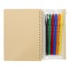 Set de cuaderno de tapa dura y rotuladores Squiggle B6 Natural