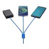 Cable de carga 3 en 1 con entrada doble "Versatile" Azul real