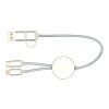 Cable 5 en 1 de aluminio y plástico reciclado de 30&nbsp;cm para sincronización de datos y carga rápida de 27&nbsp;W "Alasia" Estándar | Plateado | sin montaje de publicidad | no disponible | no disponible