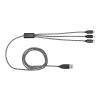 Cable de carga 5 en 1 de aluminio reciclado y RPET de Alphecca Negro