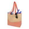 Bolso tote grande de papel de paja Rhythm con cremallera, 21 l Brick