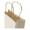 Bolsa de papel reciclado de uso agrícola, 150 g/m², con asas trenzadas - 18 x 9 x 23 cm Blanco marfil