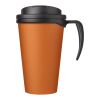 Americano Grande taza 350 ml con tapa antigoteo Naranja-Negro intenso | sin montaje de publicidad | no disponible | no disponible