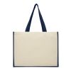Bolsa Tote para compras de lona y yute de 340 g/m² "Varai" Azul marino