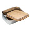 SHINO. Fiambrer. Recipiente hermético de acero inoxidable y tapa de bambú Beige | sin montaje de publicidad