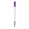 Bolígrafo Nash punta de metal HC Blanco-Transparente morada | Tampografía 1 color | on the clip | 30 mm x 5 mm | no disponible