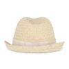 Sombrero de paja vegetal con banda de color Blanco | sin montaje de publicidad | no disponible | no disponible