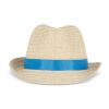 Sombrero de paja vegetal con banda de color Azul / Blanco | sin montaje de publicidad | no disponible | no disponible