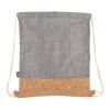 Bolsa con cordón R-PET y corcho 35 x 40cm Gris
