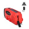 Radio de emergencia SafeSound Powerbank solar y de cuerda manual Rojo / Blanco