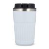 Termo de acero inoxidable reciclado para café para llevar, 400 ml. Blanco | sin montaje de publicidad | no disponible | no disponible