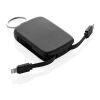 Llavero Nexo y batería externa 2000 mAh con cables RCS negro | sin montaje de publicidad | no disponible | no disponible