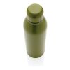 Botella al vacío de acero inoxidable reciclado RCS verde | sin montaje de publicidad | no disponible | no disponible