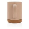 Taza de cerámica con base de corcho marron | sin montaje de publicidad | no disponible | no disponible
