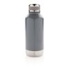 Botella al vacío antigoteo con placa para logo gris