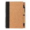Cuaderno espiral de corcho con bolígrafo negro | sin montaje de publicidad | no disponible | no disponible