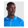 Polo deportivo unisex de manga corta "Montmelo" Azul real-Blanco | L