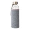 Botella de cristal (500 ml) con funda de neopreno gris