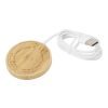 Cargador inalámbrico de bambú marrón claro | sin montaje de publicidad | no disponible | no disponible