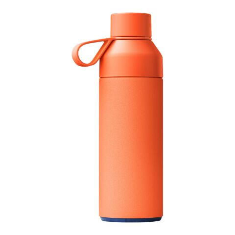 Botella de agua con aislamiento al vacío de 500 ml &quot;Ocean Bottle&quot; Estándar | Sun Orange | Grabado | detrás | 30 mm x 130 mm