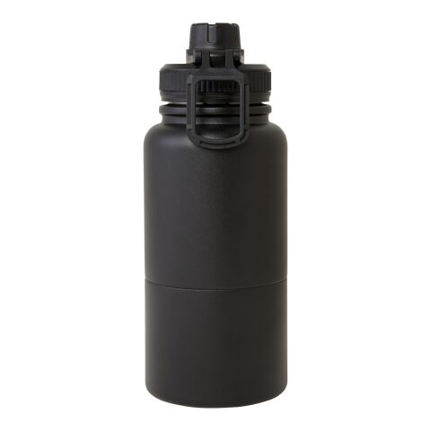 Bidón deportivocon aislamiento de acero inoxidable de 840 ml con certificación RCS "Dupeca" Negro intenso | no disponible