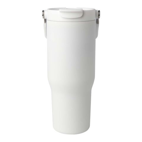 Vaso con aislamiento al vacío de cobre de acero inoxidable reciclado certificado RCS de 900 ml y con tapa de doble función &quot;Bronx&quot; Estándar | blanco | sin montaje de publicidad | no disponible | no disponible