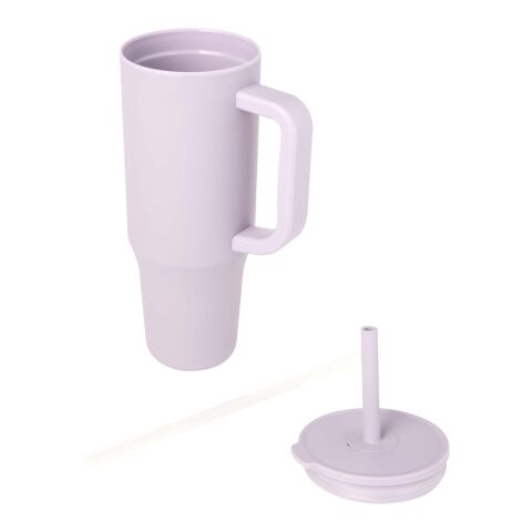 Vaso con aislamiento de 900 ml con certificado RCS y pajita de silicona "Brady" Lila
