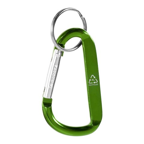Llavero con mosquetón de aluminio reciclado "Timor" Verde