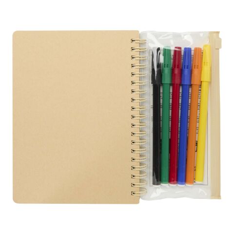 Set de cuaderno de tapa dura y rotuladores Squiggle B6 Natural
