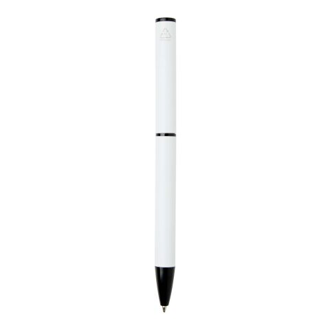 Bolígrafo giratorio de aluminio reciclado Verton con funda (tinta azul) blanco