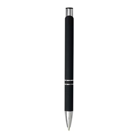 Bolígrafo con empuñadura de tacto suave y mecanismo de presión "Moneta" Estándar | Negro intenso | sin montaje de publicidad | no disponible | no disponible