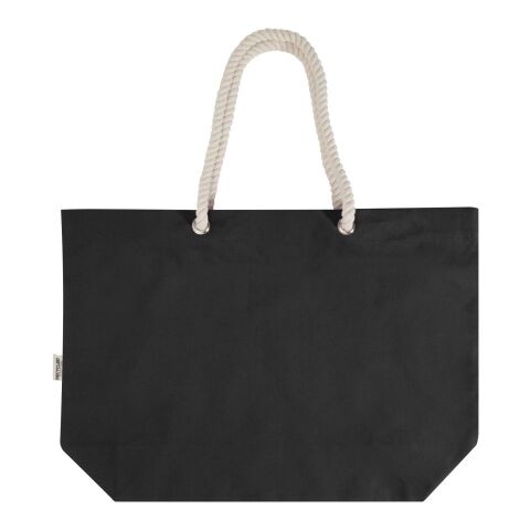 Bolsa Tote de playa de material reciclado GRS de 270 g/m² "Florida" Negro intenso-Negro intenso