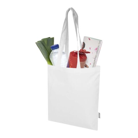 Bolsa Tote de 7 L de algodón reciclado de 140 g/m² con certificado GRS "Madras Blend" Estándar | Blanco | sin montaje de publicidad | no disponible | no disponible | no disponible