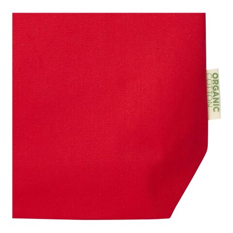 Bolsa Tote de 11 l con fondo ancho algodón orgánico OCS de 180&nbsp;g/m² "Odisha" Rojo