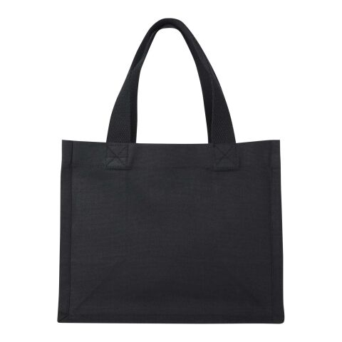 Bolsa Tote con fuelle mini de algodón reciclado GRS de 220&nbsp;g/m² de 9&nbsp;l "Odessa" Estándar | Negro intenso | sin montaje de publicidad | no disponible | no disponible | no disponible