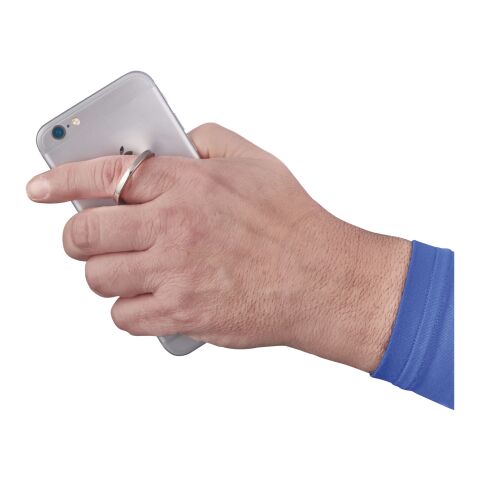 Soporte para teléfono en aluminio &quot;Ring&quot; Estándar | Plateado | sin montaje de publicidad | no disponible | no disponible