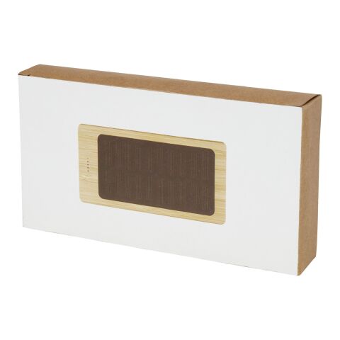 Batería externa solar de bambú de 8000 mAh &quot;Alata&quot; Estándar | Beige | sin montaje de publicidad | no disponible | no disponible