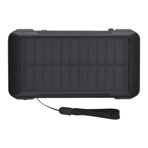 Batería externa de dinamo solar en plástico reciclado de 10 000 mAh con certificación RCS &quot;Soldy&quot; Estándar | Verde militar | sin montaje de publicidad | no disponible | no disponible