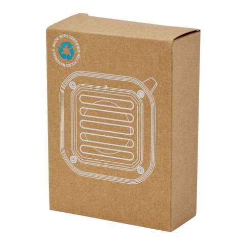 Altavoz solar Bluetooth IPX5 de 3W con mosquetón en plástico reciclado con certificación RCS &quot;Solo&quot; Estándar | Negro | sin montaje de publicidad | no disponible | no disponible