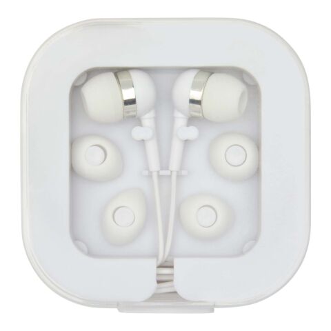 Auriculares tipo C con cable y caja de plástico reciclado &quot;Baekdu&quot; Estándar | blanco | sin montaje de publicidad | no disponible | no disponible