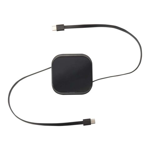 Cable retráctil reciclado 5 en 1 para sincronización de datos y carga rápida de 100 W con kit de herramientas para smartphone &quot;Gloas&quot; Estándar | Negro intenso | sin montaje de publicidad | no disponible | no disponible