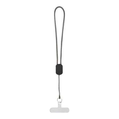 Lanyard de muñeca reciclado Arich RCS con cable de carga tipo C de 20 W integrado Negro