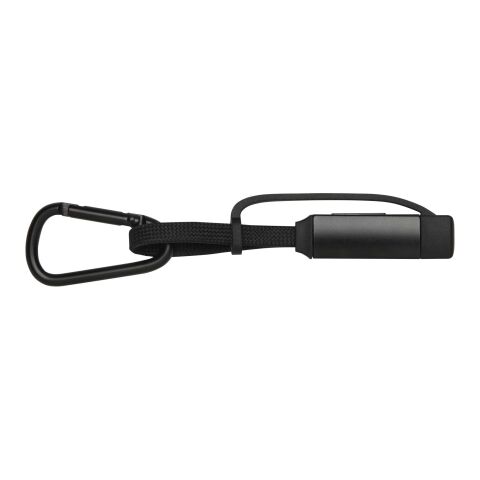 Cable de carga Algieba de 65 W, 3 en 1, de aluminio reciclado con mosquetón Negro