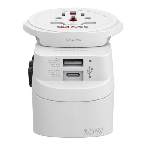 Adaptador universal SKROSS® PRO Light USB AC30PD blanco