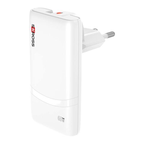 Cargador SKROSS® Klip Slim de 65 W con varias puntas blanco
