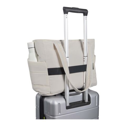 Bolsa Tote para portátil de 15,6" y 18l de material reciclado GRS "Puffer" Estándar | Sandstone | sin montaje de publicidad | no disponible | no disponible | no disponible