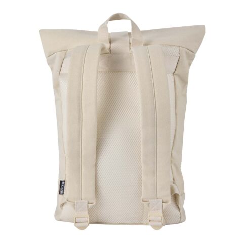 Mochila de 14" enrollable de 16l con material reciclado GRS "Recanvas" Estándar | Sandstone | sin montaje de publicidad | no disponible | no disponible | no disponible